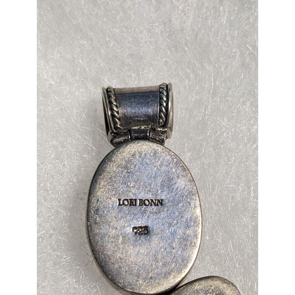 Lori Bonn Sterling Silver Orange Dominican Cabochon Amber Citrine Pendant 925 - Picture 3 of 8